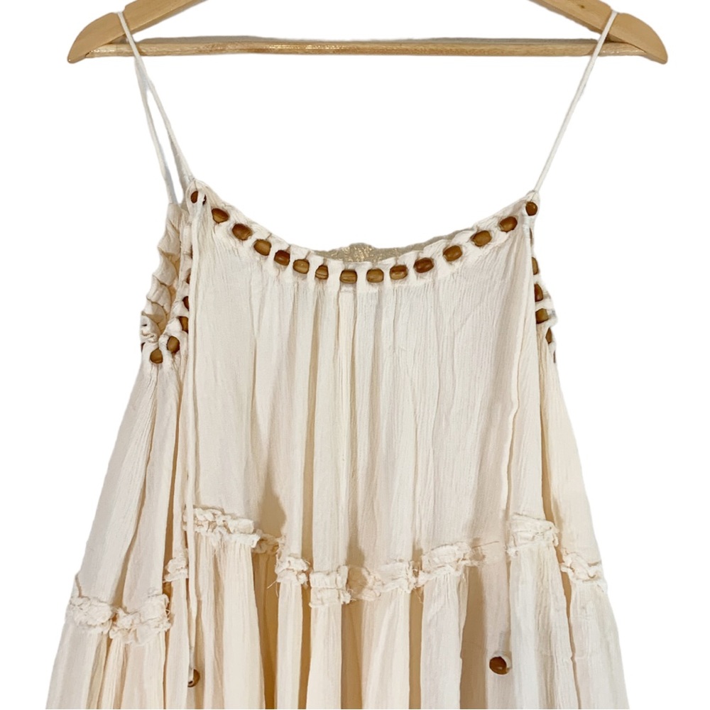 Free People Sleeveless Boho Hippie Dress Cream Size XS - Picture 4 of 8
